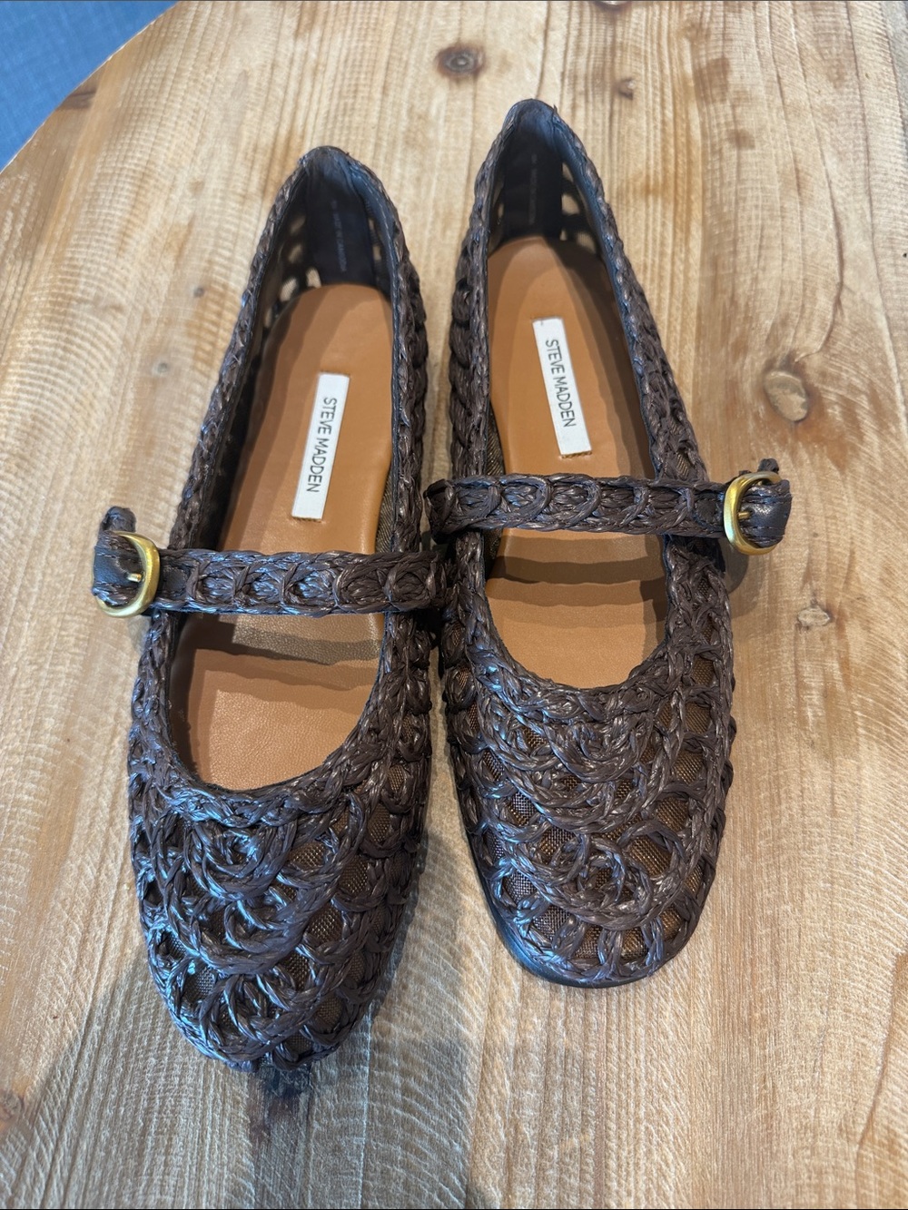 Steve Madden Melody Raffia Mary Jane Flats